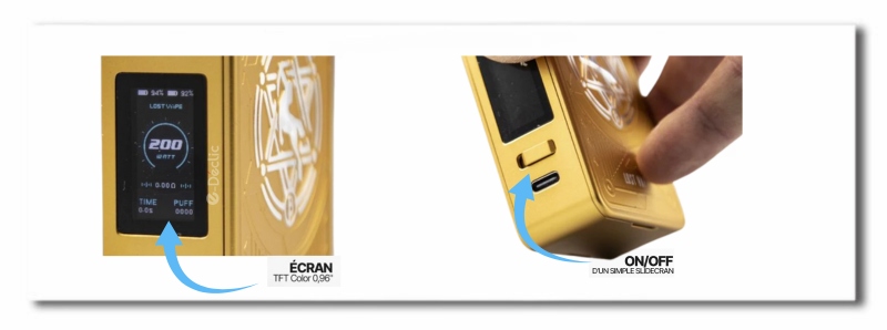 cigarette-electronique-batterie-centaurus-m200-golden-knight-utilisation-lost-vape-E-Déclic